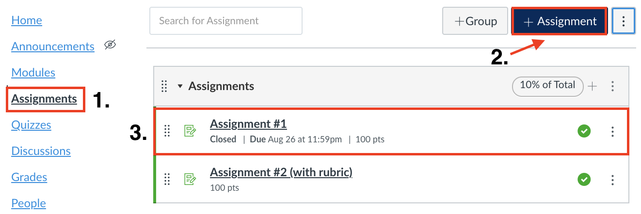 Assignments Area