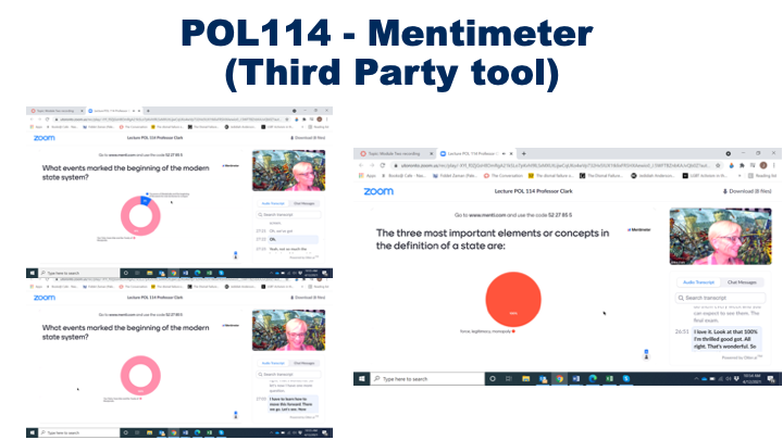 Screenshot of Mentimeter to encourage feedback from students.