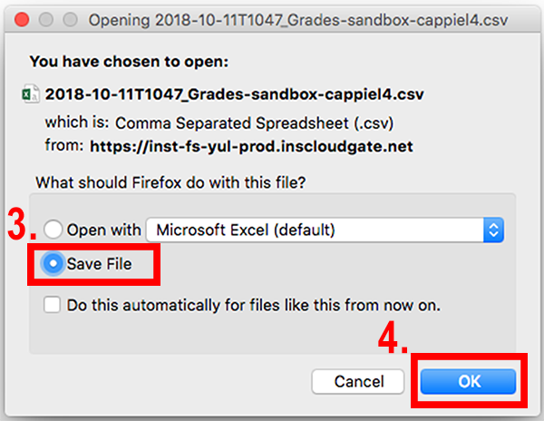 Save CSV File