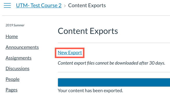 Download export file