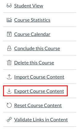 Export course content