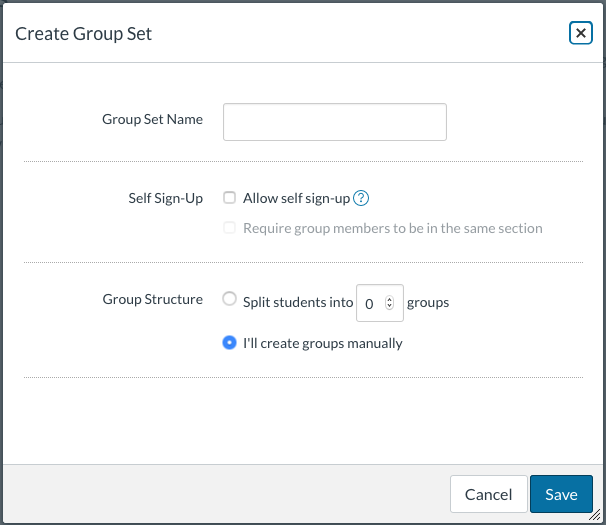 Group Set Options