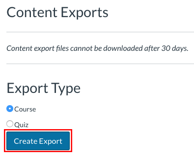 Export button