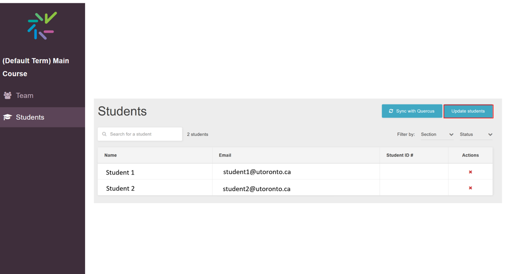 Update students